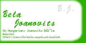 bela joanovits business card